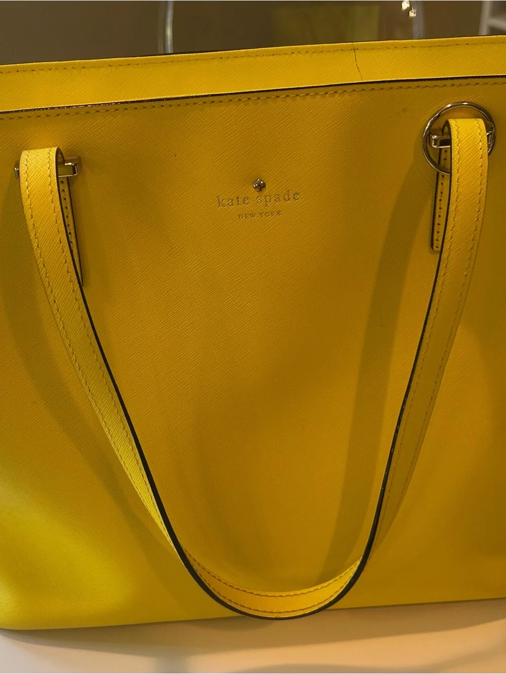 kate spade Lemon Yellow Saffiano Leather Tote